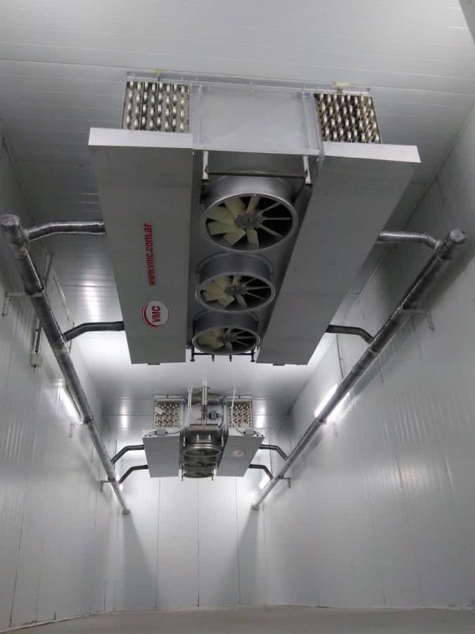 Refrigeración para túneles estáticos para congelamiento de carne